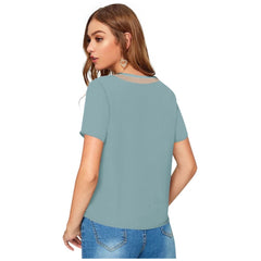 Mayawye Women's Polyester, Knitting Western Wear T-Shirt (Pista)