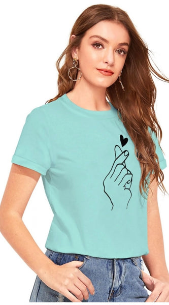 Mayawye Women's Cotton Western Wear T-Shirt (Green)