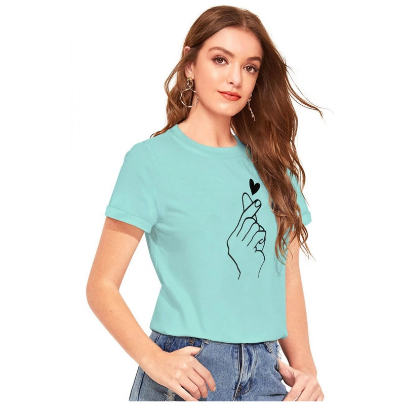 Mayawye Women's Cotton Western Wear T-Shirt (Green)