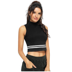 Mayawye Women's Polyester, Knitting Western Wear Tops (Black)