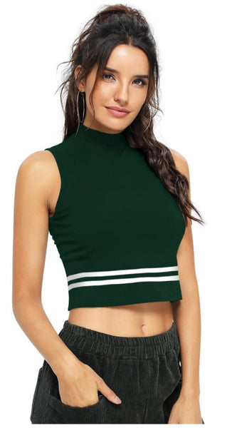 Mayawye Women's Polyester, Knitting Western Wear Tops (Green)