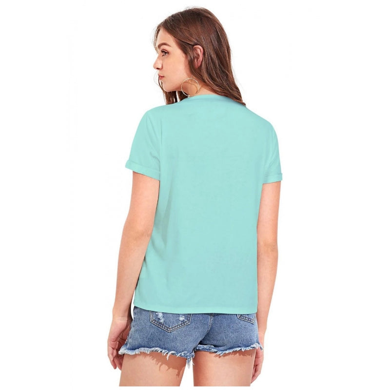 Mayawye Women's Cotton Western Wear T-Shirt (Green)