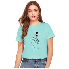 Mayawye Women's Cotton Western Wear T-Shirt (Green)