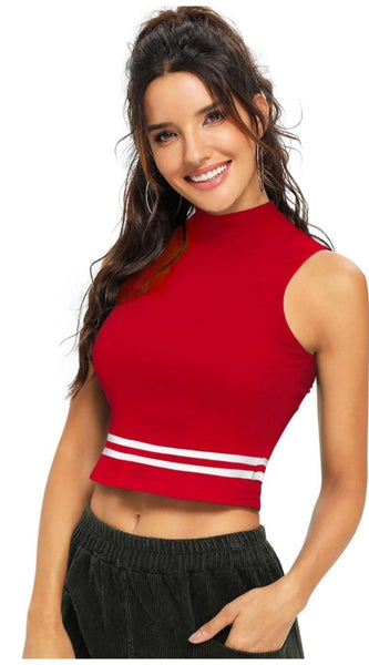 Mayawye Women's Polyester, Knitting Western Wear Tops (Red)