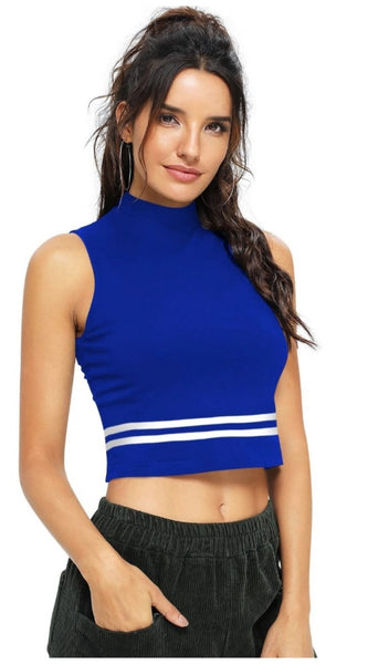 Mayawye Women's Polyester, Knitting Western Wear Tops (Royal Blue)