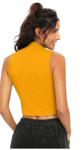 Mayawye Women's Polyester, Knitting Western Wear Tops (Yellow)