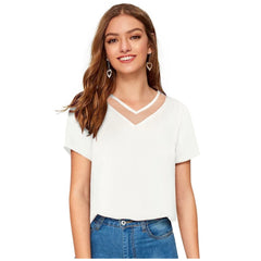 Mayawye Women's Polyester, Knitting Western Wear T-Shirt (White)