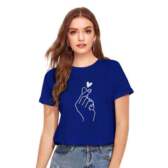 Mayawye Women's Cotton Western Wear T-Shirt (Royal Blue)