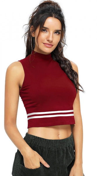 Mayawye Women's Polyester, Knitting Western Wear Tops (Maroon)