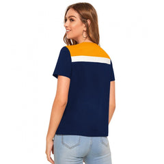 Mayawye Women's Polyester, Knitting Western Wear T-Shirt (Yellow)