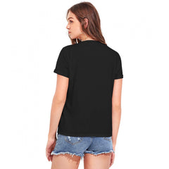Mayawye Women's Cotton Western Wear T-Shirt (Black)