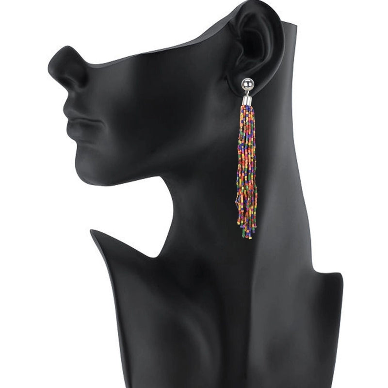 Mayawye Women's Alloy, Beads Hook Dangler Hanging Earring (Color: Multi Color)