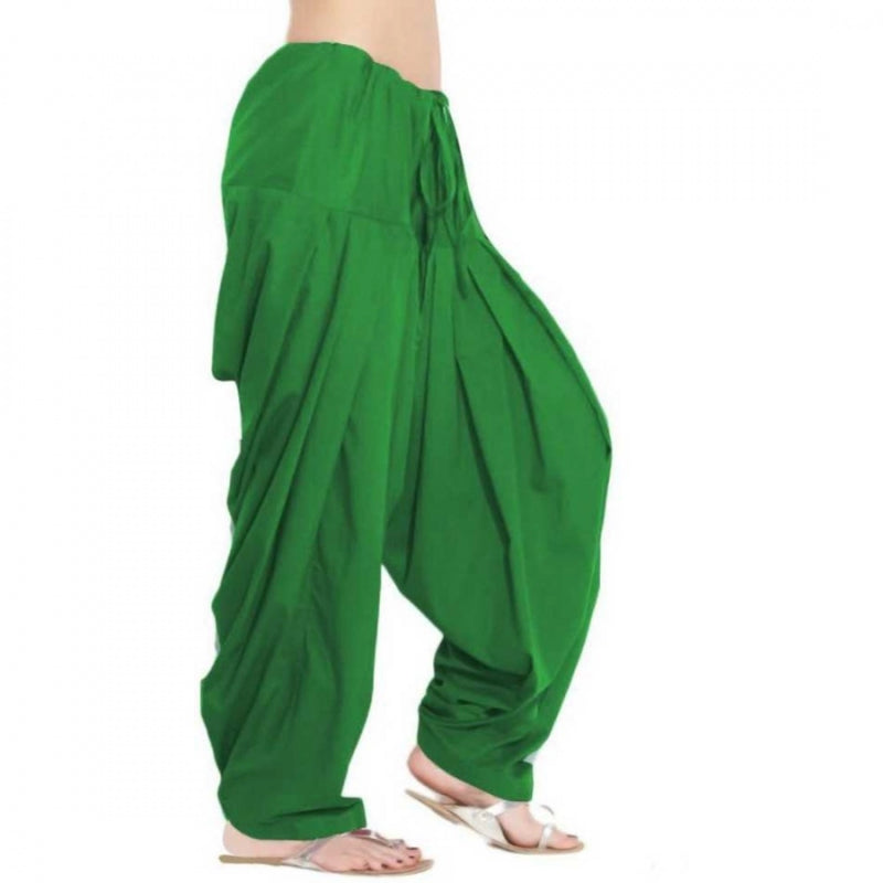 Mayawye Women's Cotton Solid Patiyala (Color:Green)