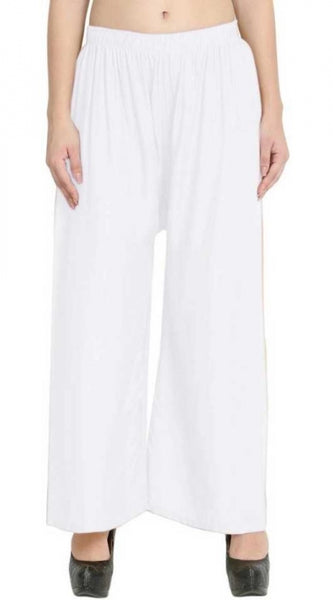 Mayawye Women's Rayon Palazzo (Color:White)