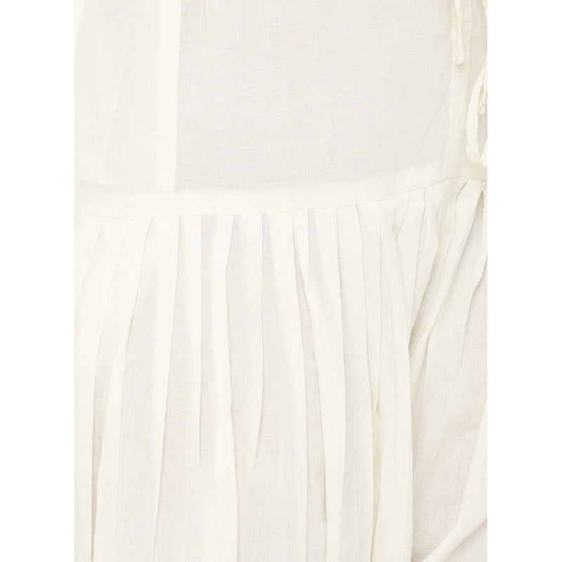 Mayawye Women's Cotton Solid Patiyala (Color:Half White)
