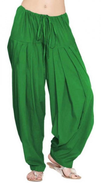 Mayawye Women's Cotton Solid Patiyala (Color:Green)