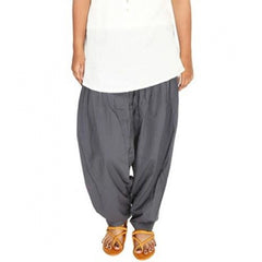 Mayawye Women's Cotton Solid Patiyala (Color:Smoke Grey)