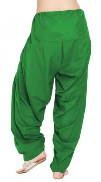Mayawye Women's Cotton Solid Patiyala (Color:Green)