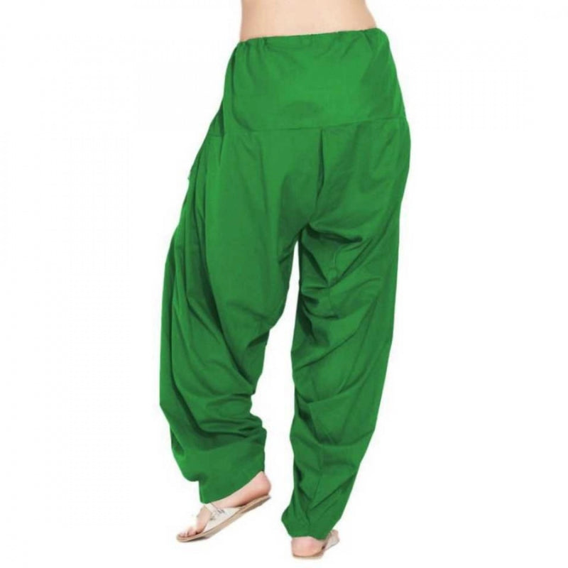Mayawye Women's Cotton Solid Patiyala (Color:Green)