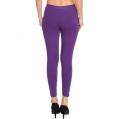 Mayawye Women's Cotton Leggings (Color:Purple)