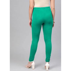 Mayawye Women's Cotton Leggings (Color:Sea Green)