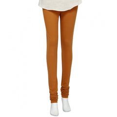 Mayawye Women's Cotton Leggings (Color:Light Brown)
