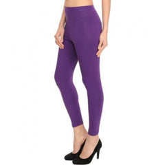 Mayawye Women's Cotton Leggings (Color:Purple)