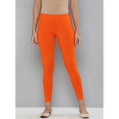 Mayawye Women's Cotton Leggings (Color:Orange)