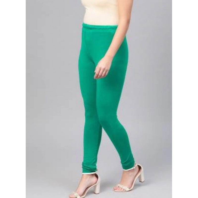 Mayawye Women's Cotton Leggings (Color:Sea Green)