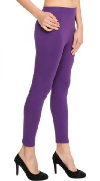 Mayawye Women's Cotton Leggings (Color:Purple)
