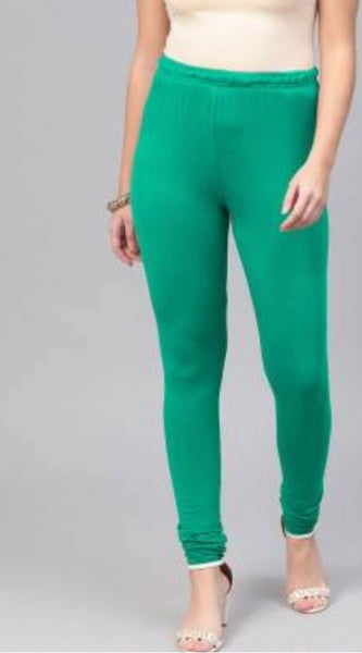 Mayawye Women's Cotton Leggings (Color:Sea Green)