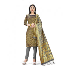 Mayawye Banarasi Silk Unstitched Salwar-Suit Material Premium Quality With Dupatta (Color: Black)