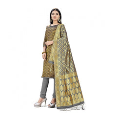 Mayawye Banarasi Silk Unstitched Salwar-Suit Material Premium Quality With Dupatta (Color: Black)