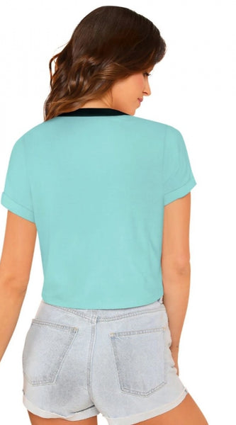 Mayawye Women's Cotton Western Wear T Shirt (C Green)