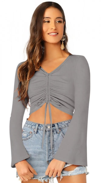 Mayawye Women's 95% Polyester 5% Spandex Western Wear Tops (Grey)