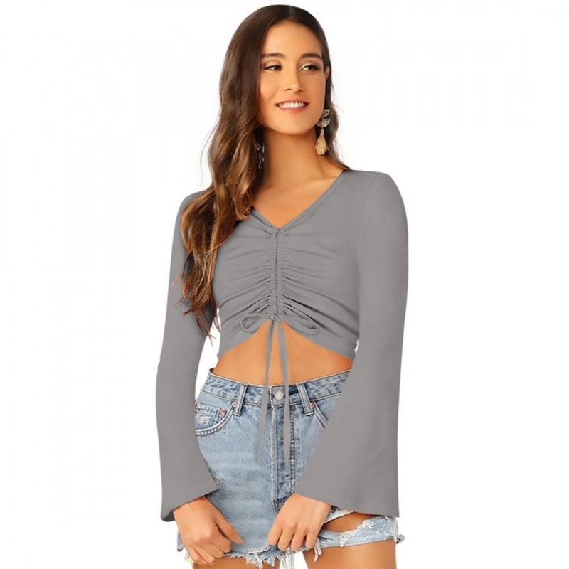 Mayawye Women's 95% Polyester 5% Spandex Western Wear Tops (Grey)