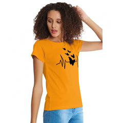 Mayawye Women's Cotton Western Wear T Shirt (Yellow)