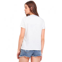 Mayawye Women's Cotton Western Wear T Shirt (White)