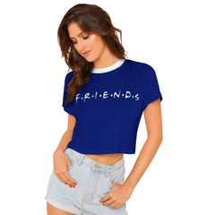 Mayawye Women's Cotton Western Wear T Shirt (Royal Blue)