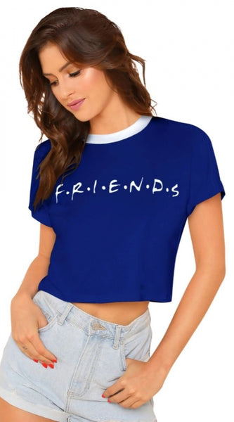 Mayawye Women's Cotton Western Wear T Shirt (Royal Blue)