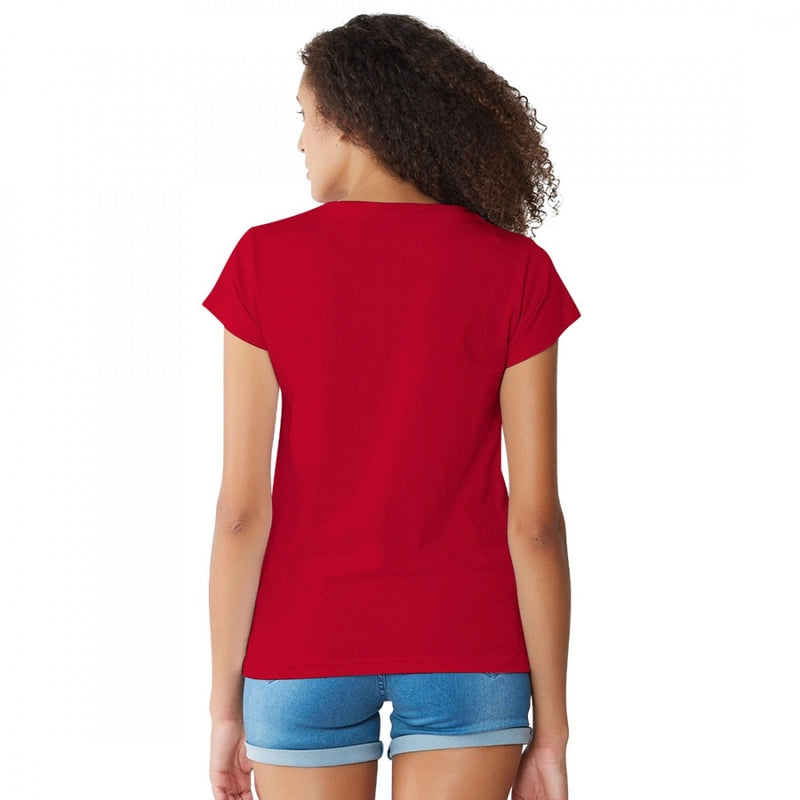 Mayawye Women's Cotton Western Wear T Shirt (Red)