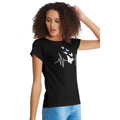 Mayawye Women's Cotton Western Wear T Shirt (Black)