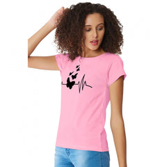 Mayawye Women's Cotton Western Wear T Shirt (Pink)