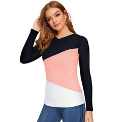 Mayawye Women's 95% Polyester 5% Spandex Western Wear T Shirt (Peach)