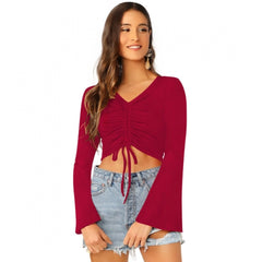 Mayawye Women's 95% Polyester 5% Spandex Western Wear Tops (Maroon)
