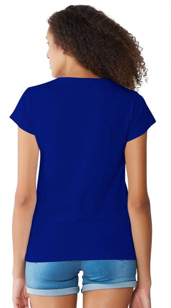 Mayawye Women's Cotton Western Wear T Shirt (Royal Blue)