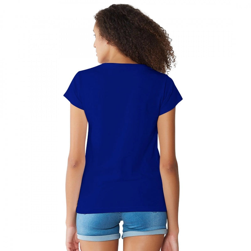 Mayawye Women's Cotton Western Wear T Shirt (Royal Blue)
