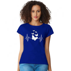 Mayawye Women's Cotton Western Wear T Shirt (Royal Blue)