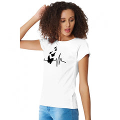 Mayawye Women's Cotton Western Wear T Shirt (White)