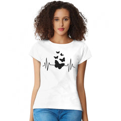 Mayawye Women's Cotton Western Wear T Shirt (White)